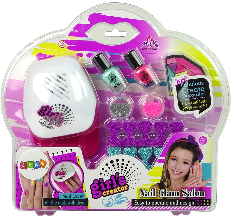 Lean Toys NAGU DAŽYMO RINKINYS SPA LAMP DRYER BLITERIS LAKAS DOVANŲ