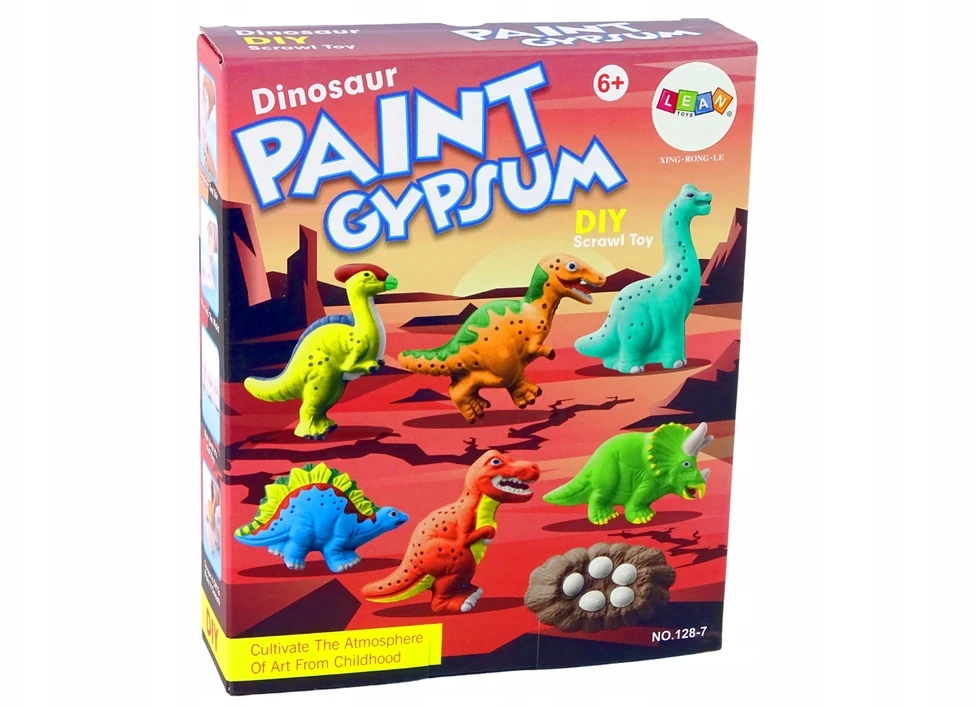 Lean Toys „Pasidaryk pats“ rinkinys Gipso liejiniai Tapyba Dažai Dinozaurai