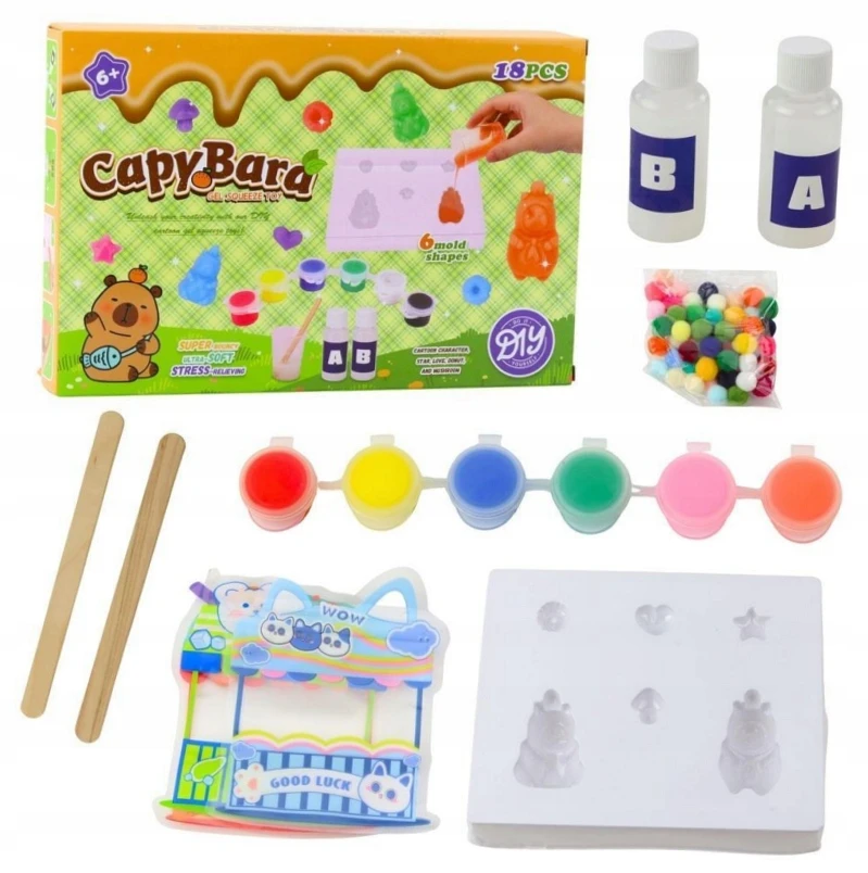 Lean Toys Žaislų rinkinys Capybara geliniams figūrėliams kurti, 18 vnt.