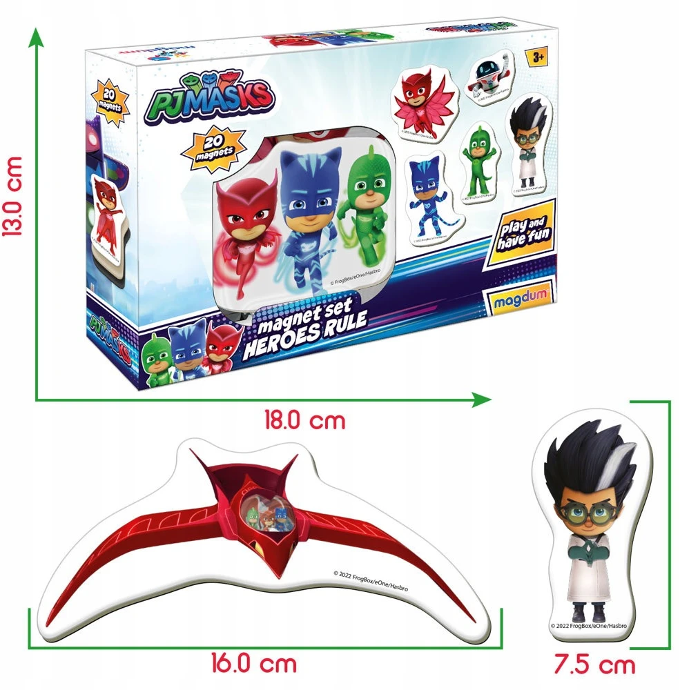 Lean Toys Rinkinys Magnesów Pidżamersi Pjmasks ME 5031-32
