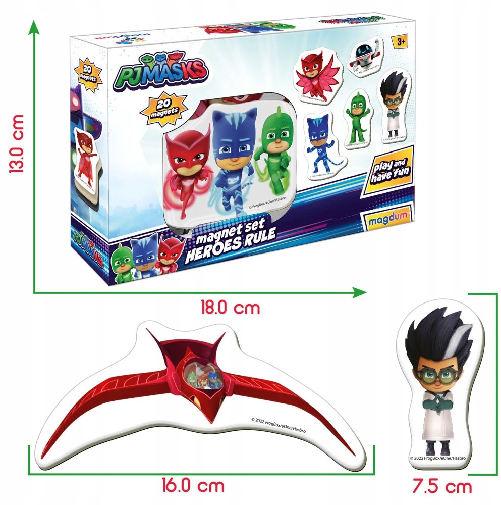 Lean Toys Rinkinys Magnesów Pidżamersi Pjmasks ME 5031-32