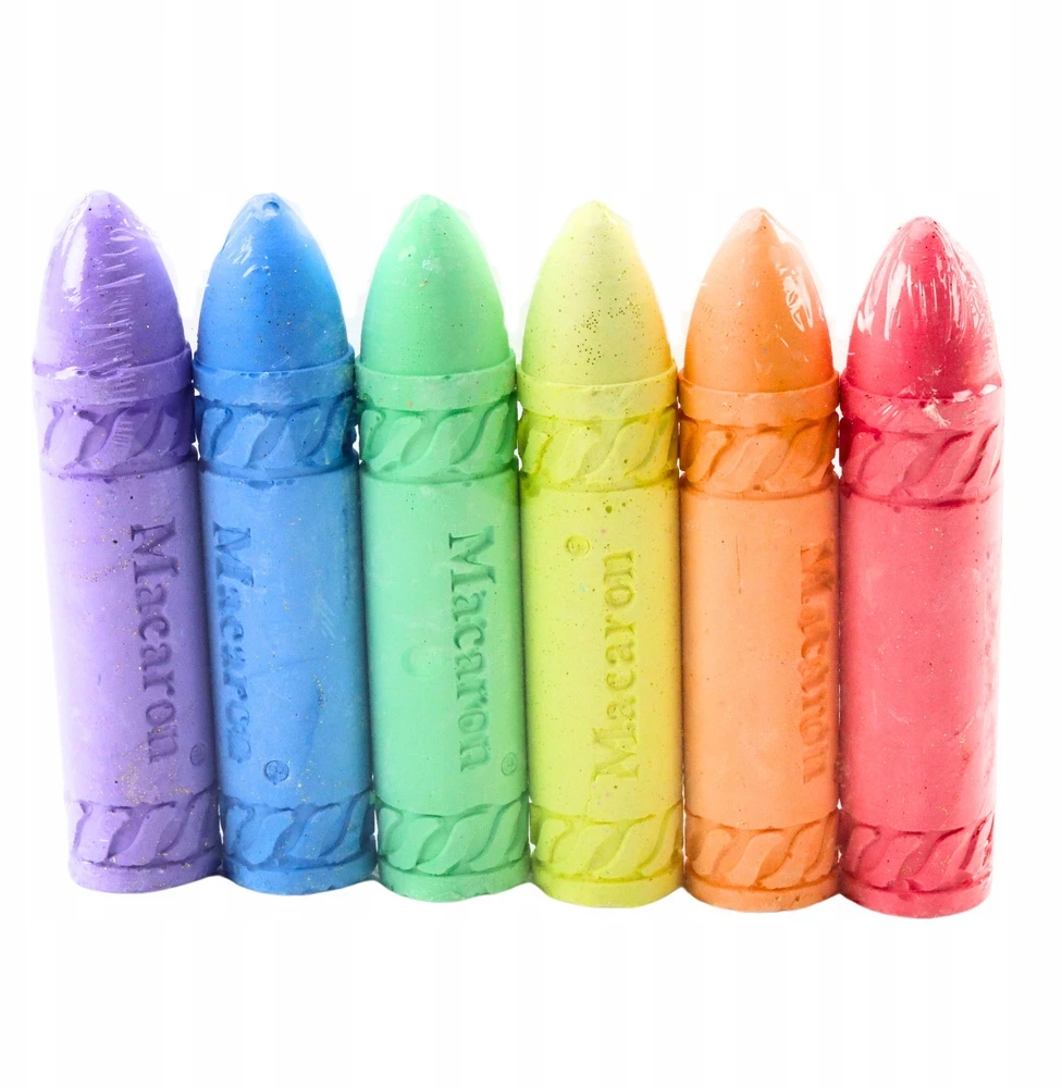 Lean Toys Rinkinys pastelowych kred chodnikowych 6 KOLORÓW Kreatywny prezent vaikams