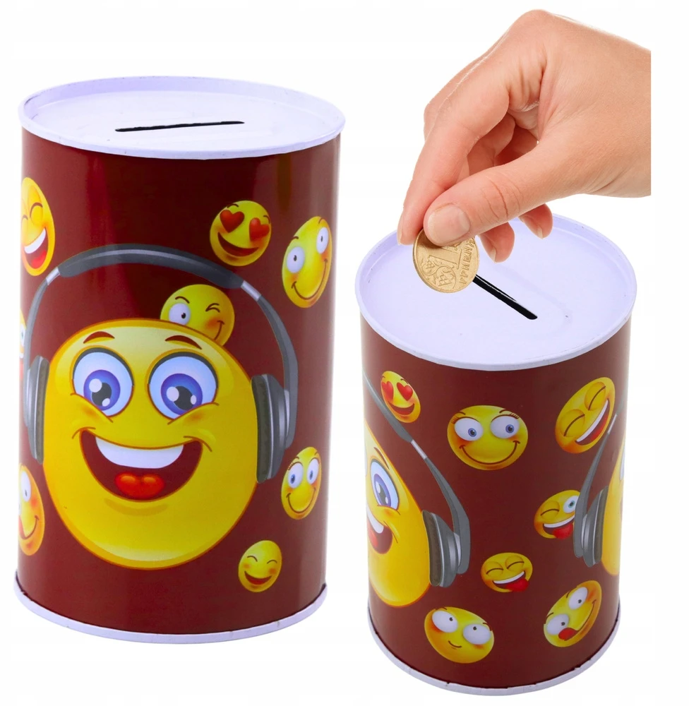 Lean Toys Vaikiška metalinė taupyklė su emoji