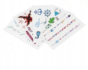Lean Toys TATUiruočių rinkinys, Blizgančios tatuiruotės, lipdukai, POLIKAS, DOVANA 3 viename