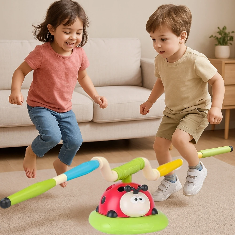 Lean Toys Žaislas boružėlė 3in1 su šokdyne, Taikiniu ir Raketų Paleidimo Funkcija