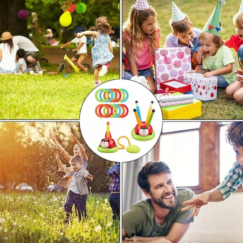 Lean Toys Žaislas boružėlė 3in1 su šokdyne, Taikiniu ir Raketų Paleidimo Funkcija