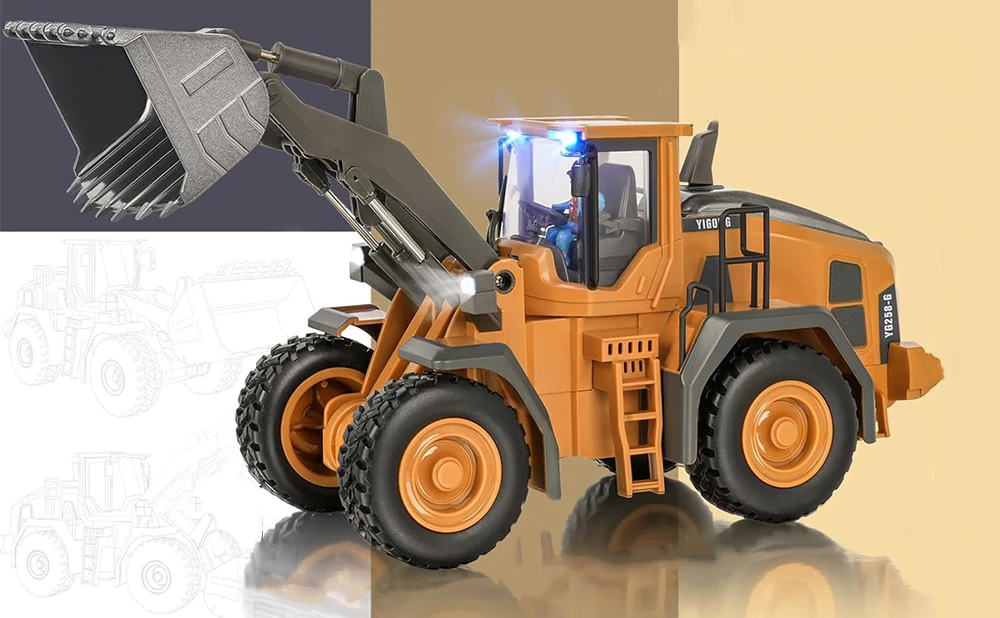 Lean Toys 2.4G nuotolinio valdymo buldozeris su judančiu kaušu