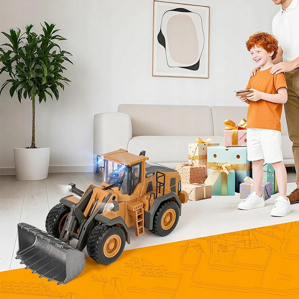 Lean Toys 2.4G nuotolinio valdymo buldozeris su judančiu kaušu