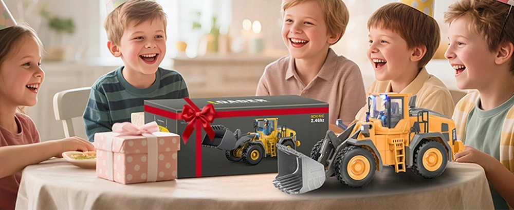 Lean Toys 2.4G nuotolinio valdymo buldozeris su judančiu kaušu