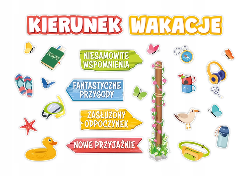 Learnhow DEKORACJA NA ZAKOŃCZENIE ROKU SZKOŁA - KIERUNEK WAKACJE DROGOWSKAZ (XXL)