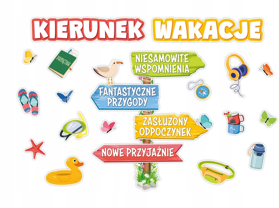 Learnhow DEKORACJA NA ZAKOŃCZENIE ROKU SZKOŁA - KIERUNEK WAKACJE DROGOWSKAZ (XXL)