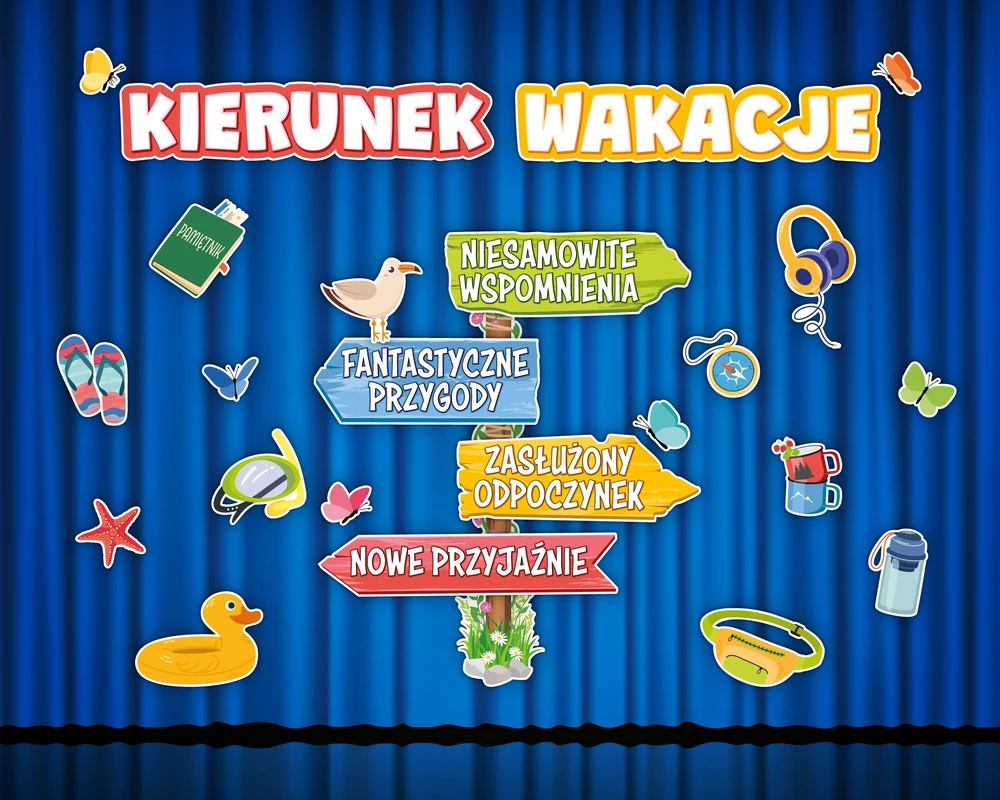 Learnhow DEKORACJA NA ZAKOŃCZENIE ROKU SZKOŁA - KIERUNEK WAKACJE DROGOWSKAZ (XXL)