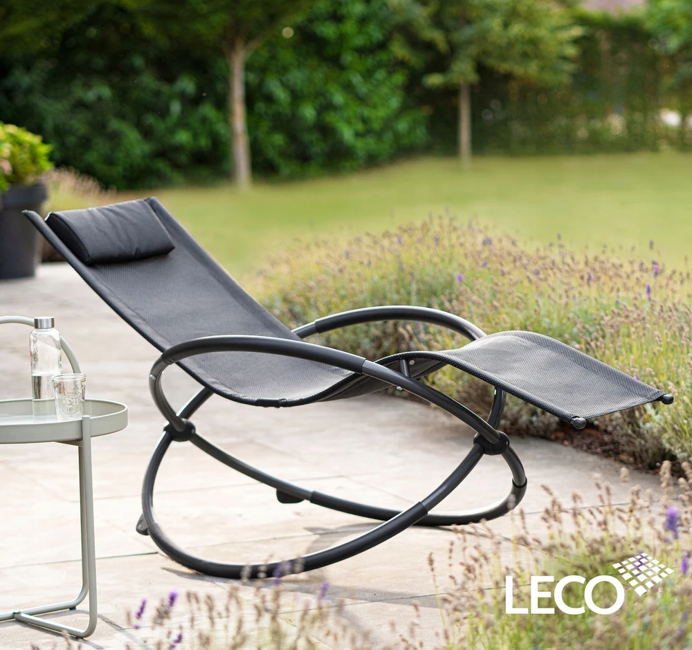 Leco Patogi aliuminio sulankstoma KEDE KĖDĖ Garden Beach Rocking Rocker Šviesiai pilka