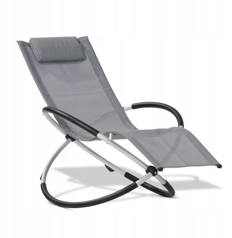 Leco Patogi aliuminio sulankstoma KEDE KĖDĖ Garden Beach Rocking Rocker Šviesiai pilka