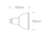1W LED COB lemputė, GU10, 3000K, 7301CG/W