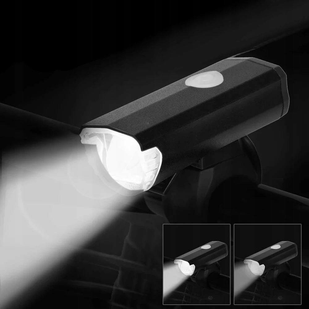 LED dviračio žibintai 2x USB priekinis galinis tvirtas vandeniui atsparus rinkinys 300lm CEree
