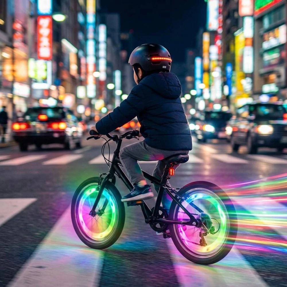 LED DVIRAČIO ŽIBINTAS, DVIRAČIO RATAS, APŠVIETIMAS NAKTĮ, Dviračiui 4x