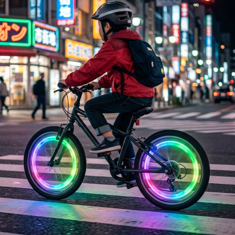 LED DVIRAČIO ŽIBINTAS, DVIRAČIO RATAS, APŠVIETIMAS NAKTĮ, Dviračiui 4x