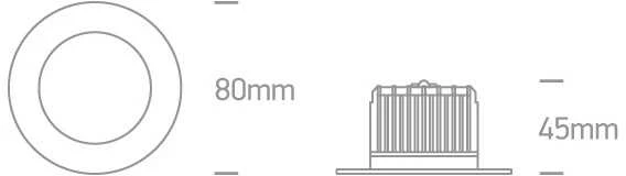 7W LED įleidžiamas šviestuvas, baltas, 3000K, 10107B/W/W