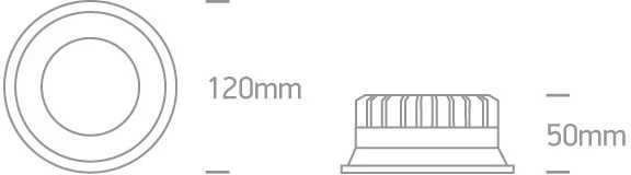 9W LED įleidžiamas šviestuvas, juodas, 3000K, 10109D/B/W