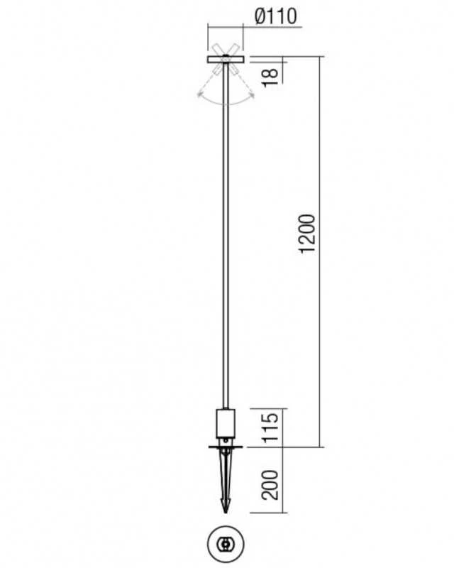 12W LED įsmeigiamas lauko šviestuvas ELFIC, rūdžių sp., 3000K, IP54, 90468