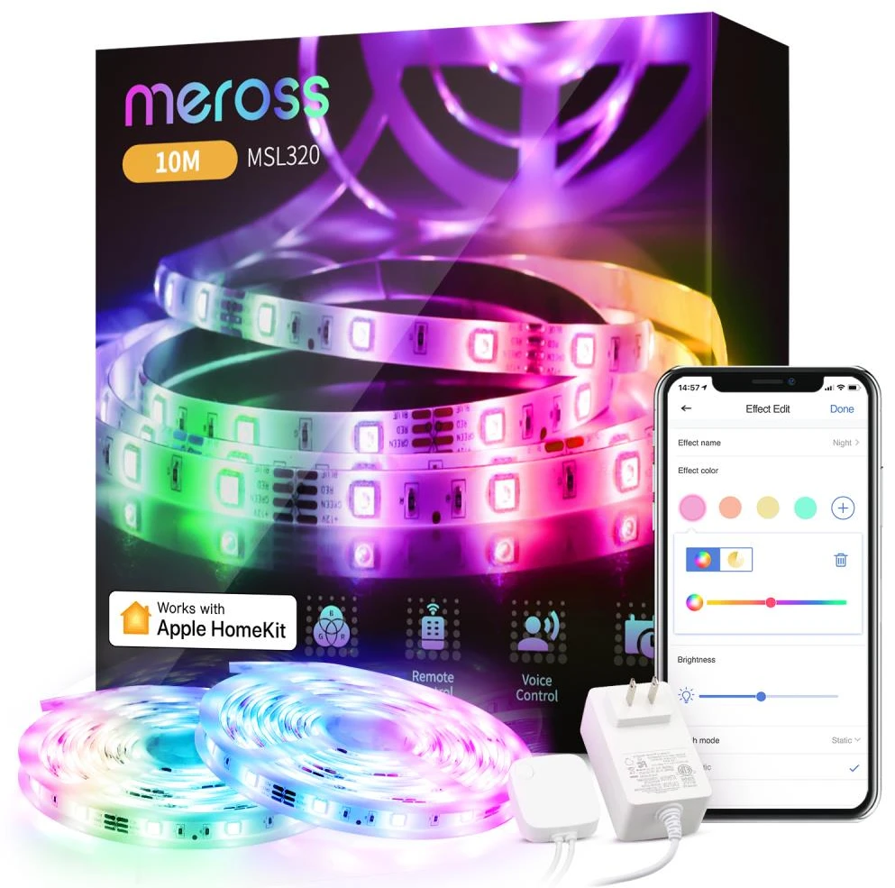 Meross MSL320HK 10 metrų Wifi LED juosta valdomas Apple Homekit, SmartThings