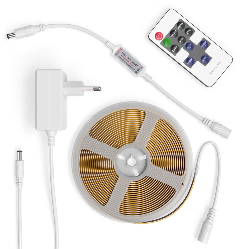 Avide LED COB juosta 16W 24V 3000K su pultu, 2m