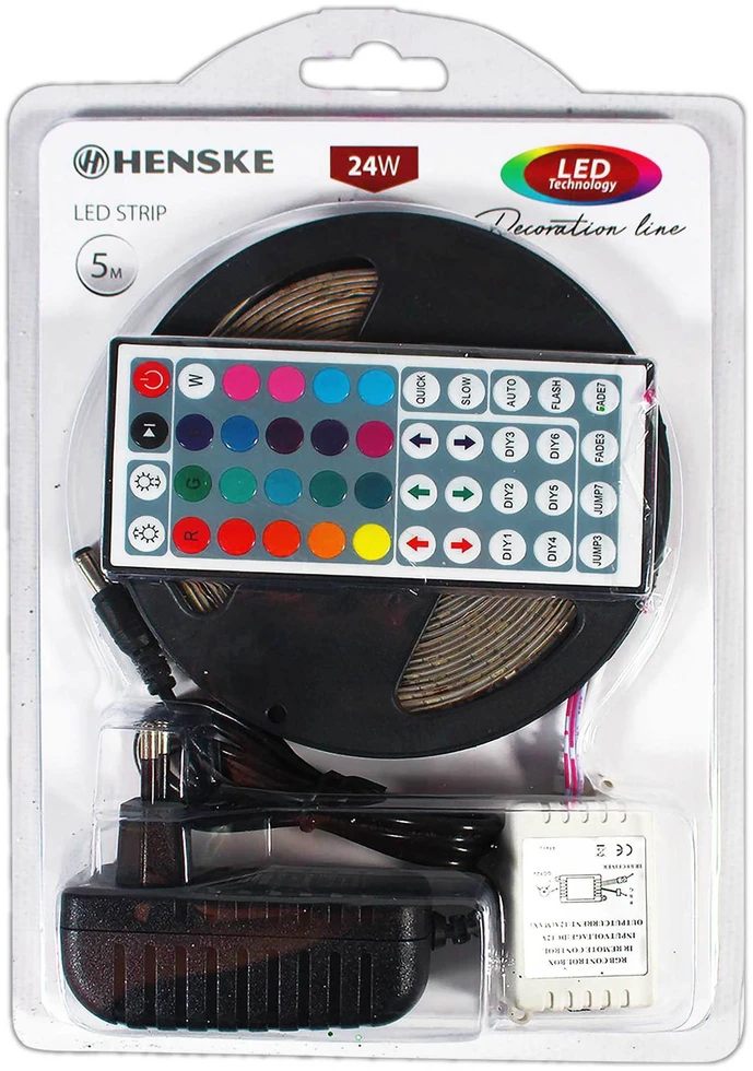 LED juosta Avide RGB 5050 su pultu IP20, 3 m