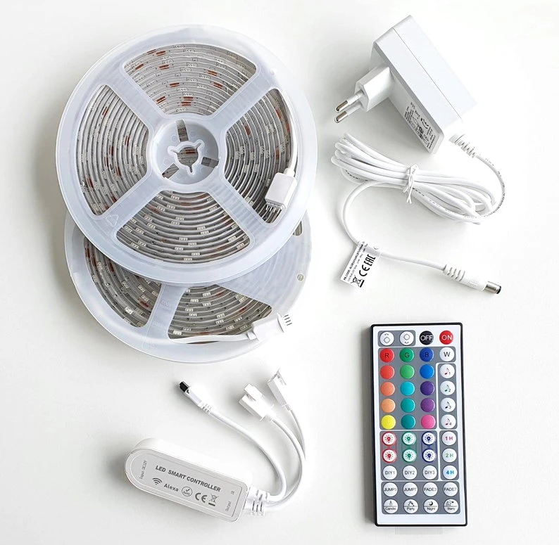 LED juosta Avide 22W RGB 10m WIFI+Music control, su pultu, IP65
