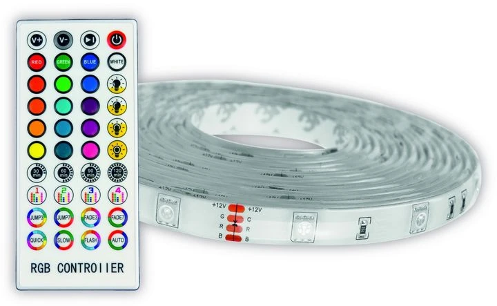 LED juosta Avide 22W RGB 10m Music control, su pultu, IP65