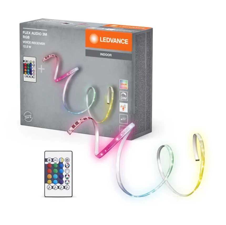 Ledvance JUOS RINK LED 12.5W RGB 3M RC MUZIKINIS VALDYMAS