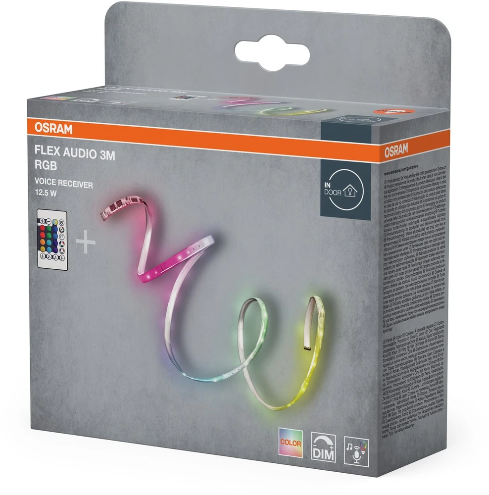 Osram 4,2W/m LED juosta FLEX AUDIO, RGB, IP20, su nuotolinio valdymo pulteliu, 3m