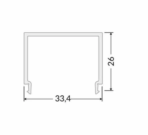 LED juostos profilio dangtelis E9 CLICK, baltas, 3m