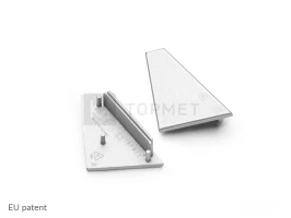 LED juostos profilio CORNER27 užbaigimo elementas L+R, sidabrinis