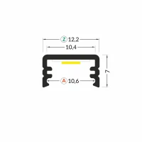 LED juostos profilis SLIM8 AC2/Z, baltas, 2m