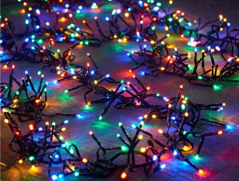 LED Kalėdų eglutės lemputės SPALVINGOS 200 ĮVAIRIŲ SPALVŲ