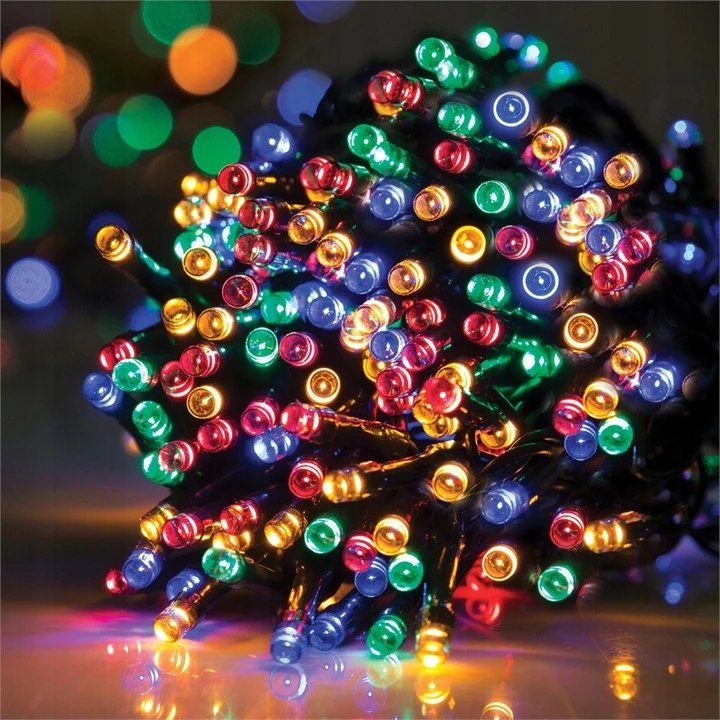 LED Kalėdų eglutės lemputės SPALVINGOS 200 ĮVAIRIŲ SPALVŲ