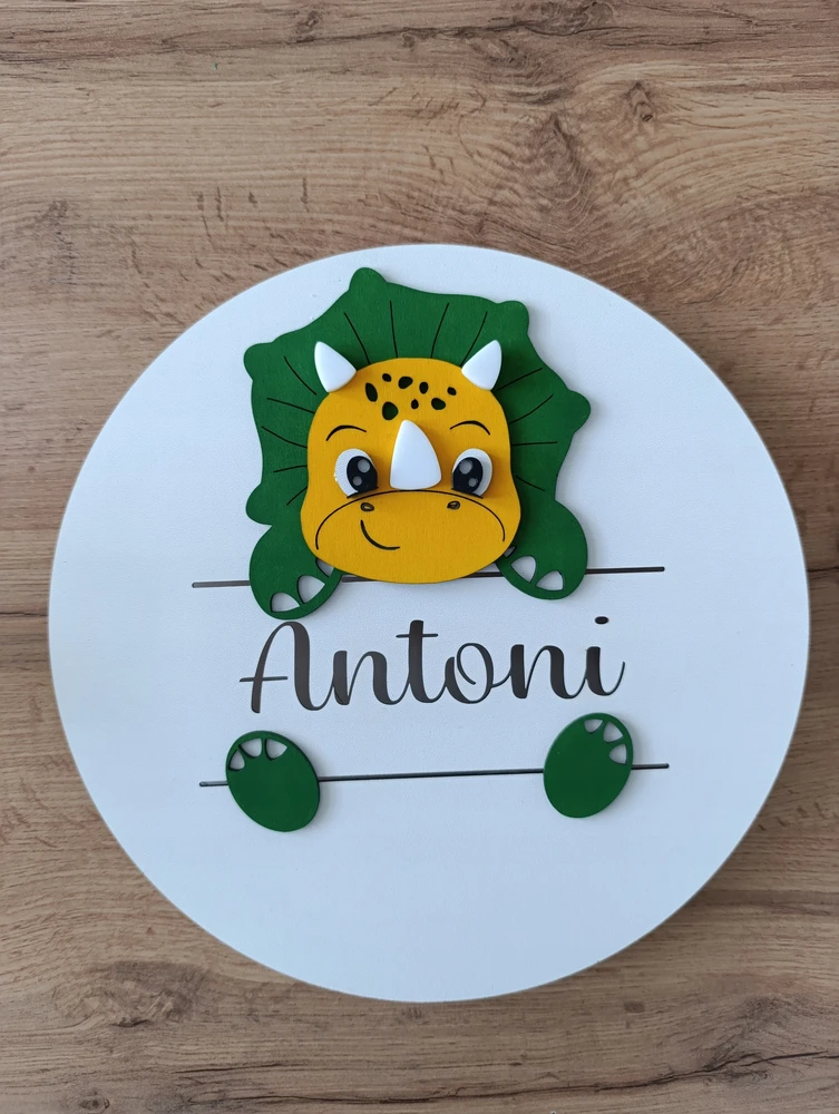 LED lempa 30 cm su pavadinimu PERSONALIZUOTAS DINOZAURAS