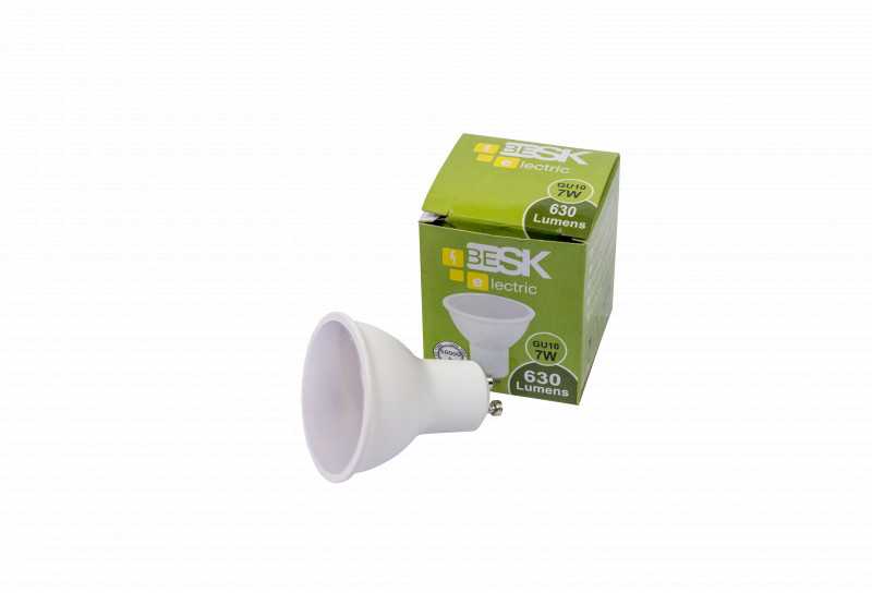 Besk LED lemputė 7W GU10 3000K šiltai balta