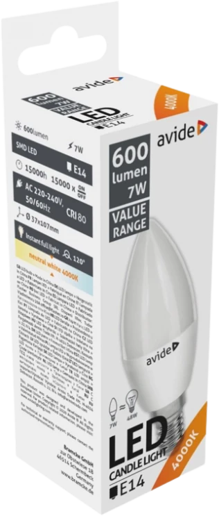 Avide LED lemputė 4.5W B35 E14 4000K