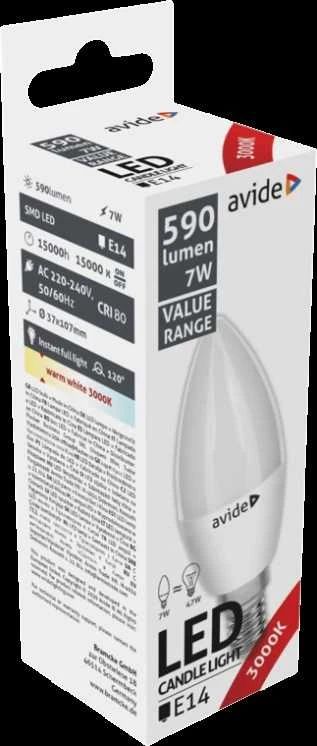 Avide LED lemputė 7W E14 3000K