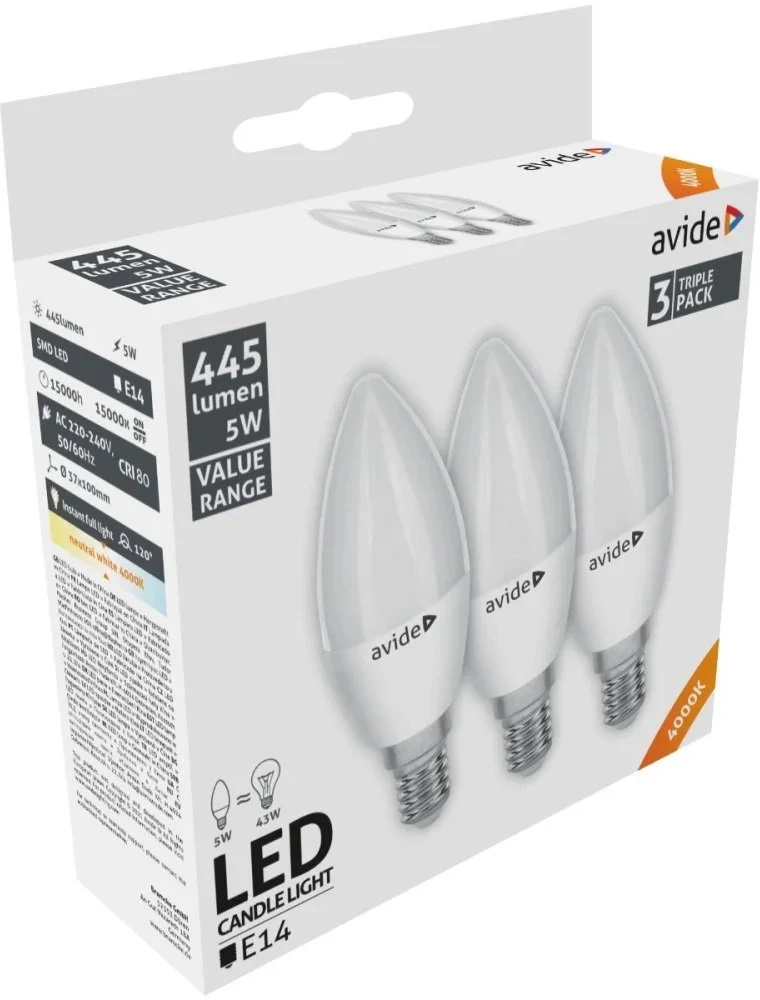 Avide LED lemputė 7W E14 4000K