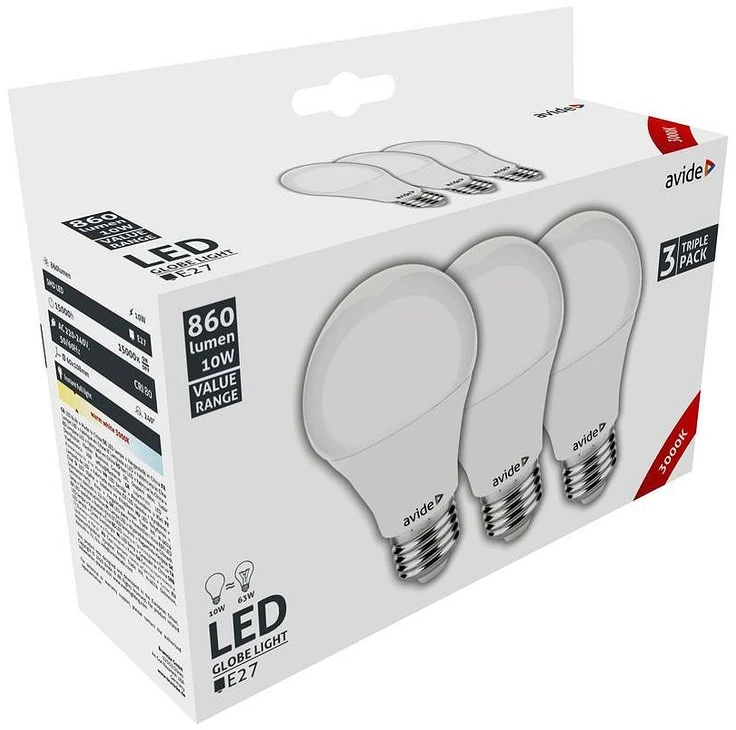 Avide LED lemputė 10W E27 6400K