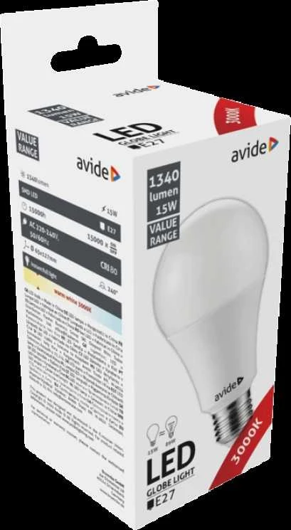 Avide LED lemputės 15W E27 3000K