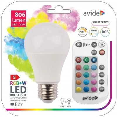 LED lemputė Avide RGB E27 9.7W 806lm