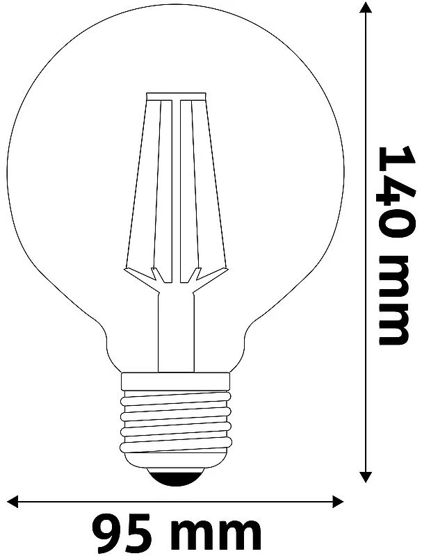 Avide LED lemputė 7W E27 G95 Amber Dimmable