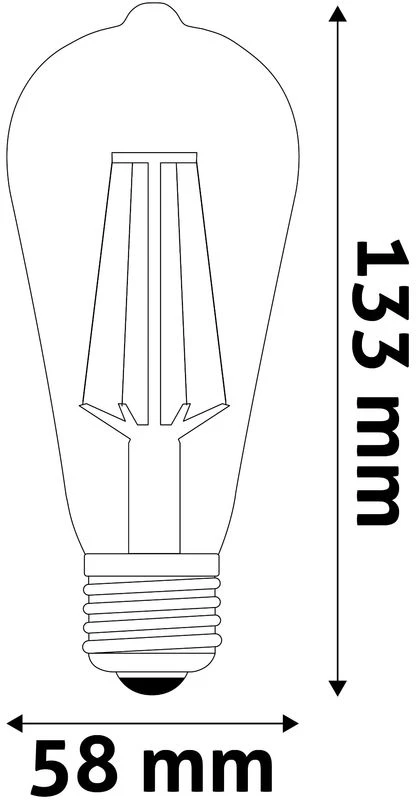 LED lemputė Avide 7W E27 ST57 Filament
