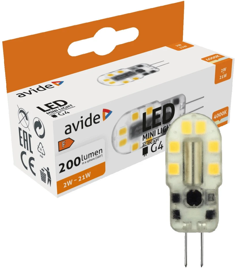 LED lemputė Avide 1.2W G4 2700K