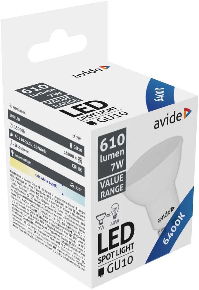 Avide LED lemputė 7W GU10 6400K