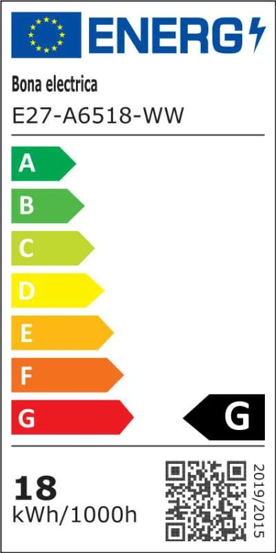 Bona Electrica Led lemputė E27 A65 18W WW